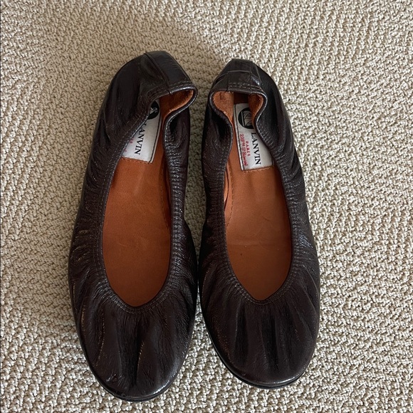 Lanvin Dark Brown Leather Flats - Picture 2 of 6